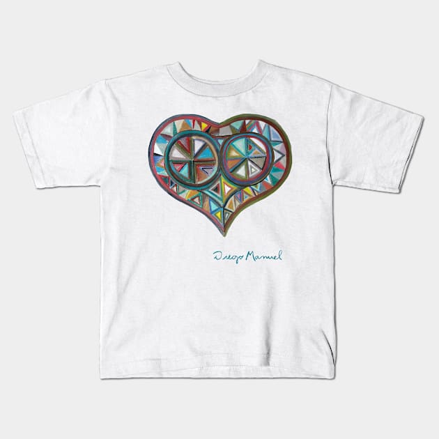 heart 3 Kids T-Shirt by diegomanuel